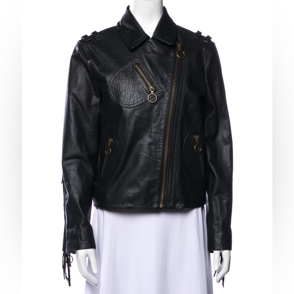 Philosophy Di Lorenzo Serafini black fringe buffalo leather jacket - Picture 1 of 16